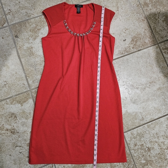Spense Red Chain Neckline Sleeveless Cocktail Dress Size 8 Party HOCO 90s - Picture 8 of 8